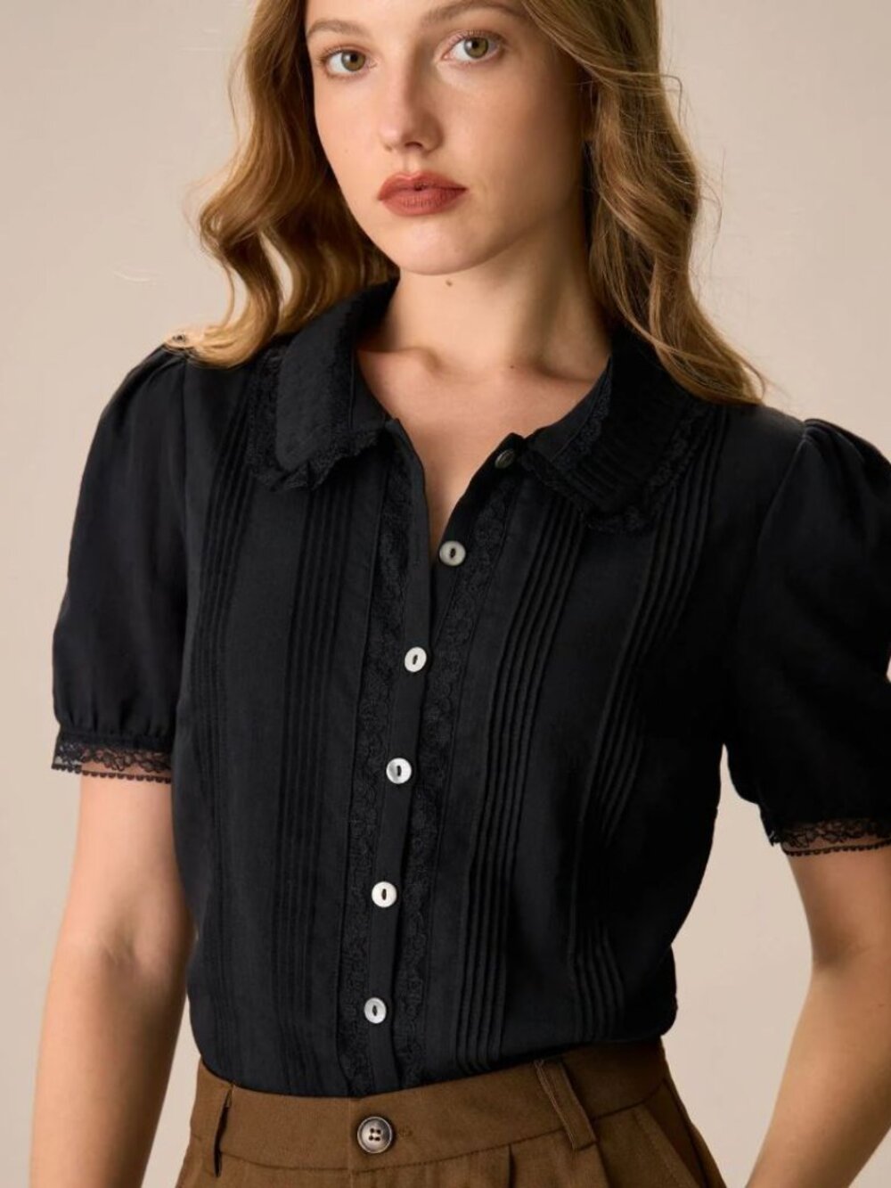 French inspired Cotton Peasant blouse